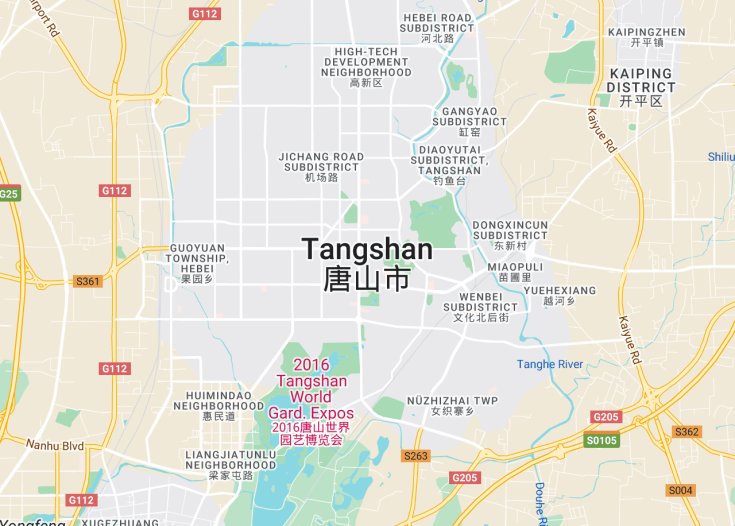 Map of Tangshan, China