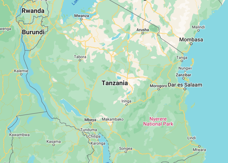 Map of Tanzania, 