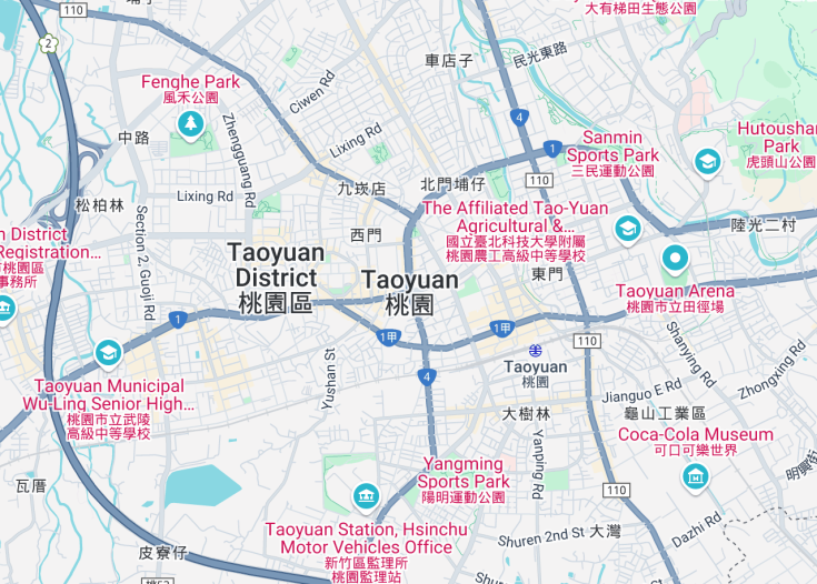 Map of Taoyuan, Taiwan