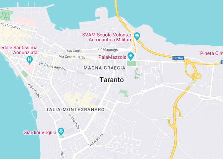 Map of Taranto, Italy