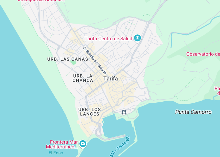 Map of Tarifa, Spain