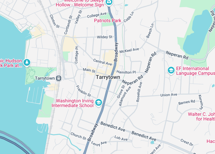 Map of Tarrytown, New York State (USA)