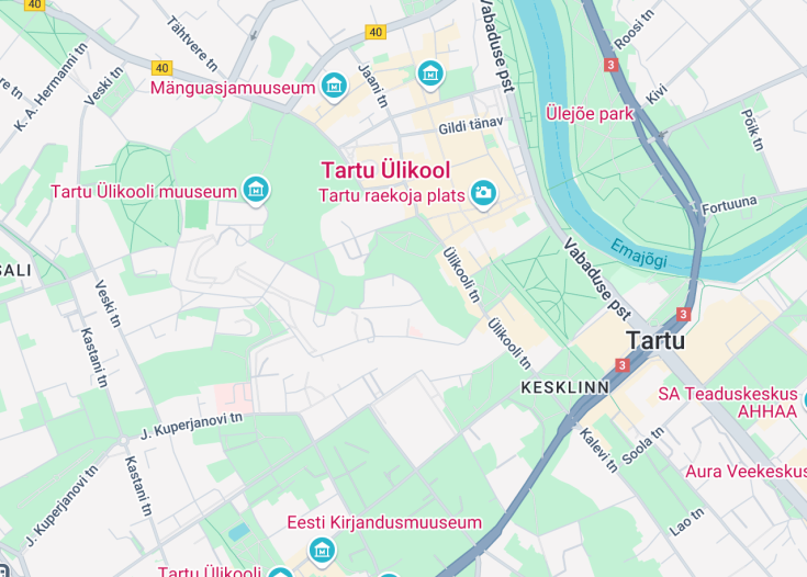 Map of Tartu Old City, Tartu