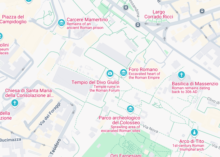 Map of Temple of Caesar, Rome