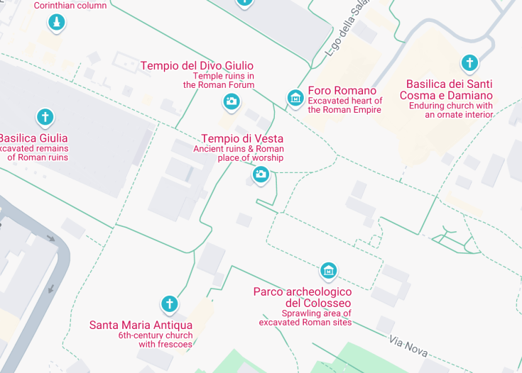 Map of Temple of Vesta, Rome