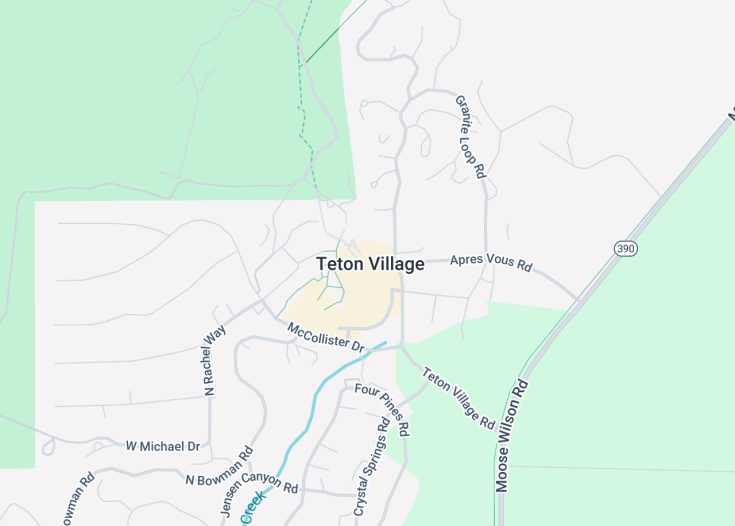 Map of Teton Village, Wyoming (USA)