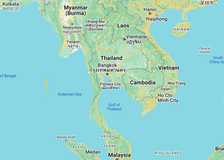 Map of Thailand, 