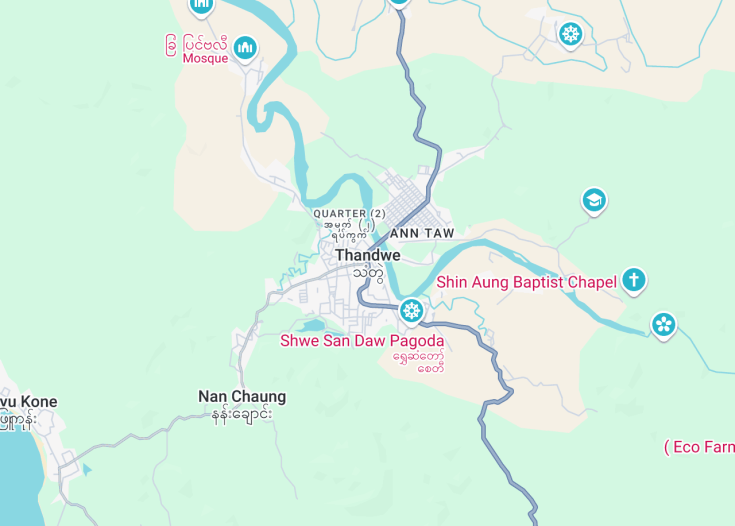 Map of Thandwe, Myanmar