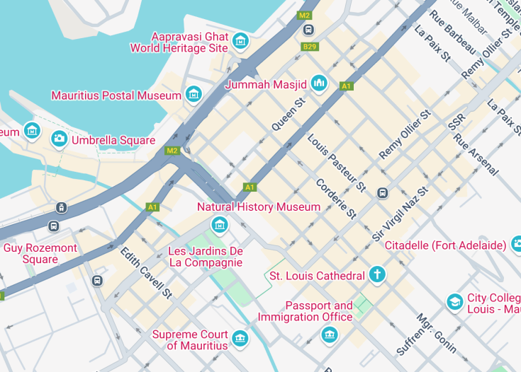 Map of The Bank of Mauritius Museum, Mauritius