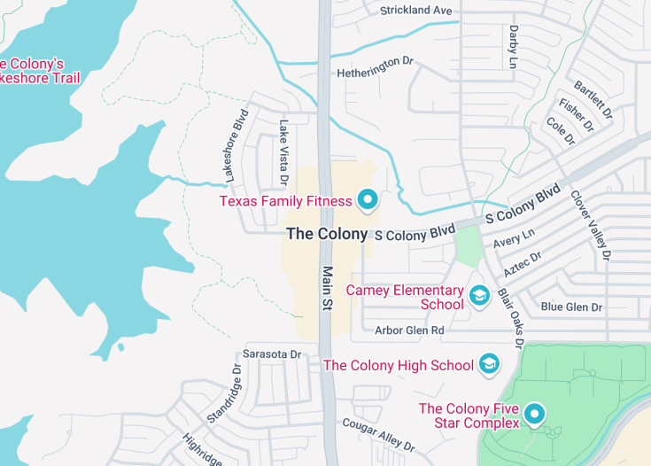 Map of The Colony, Texas (USA)