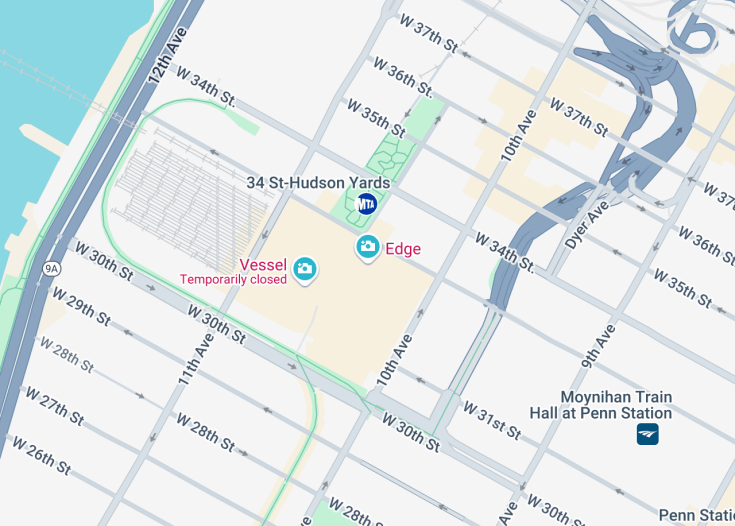 Map of The Edge at Hudson Yards, New York