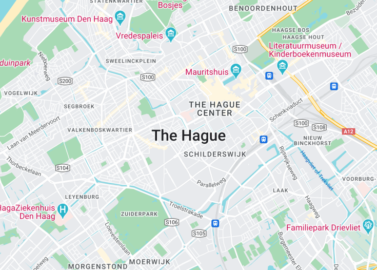 Map of The Hague, Netherlands