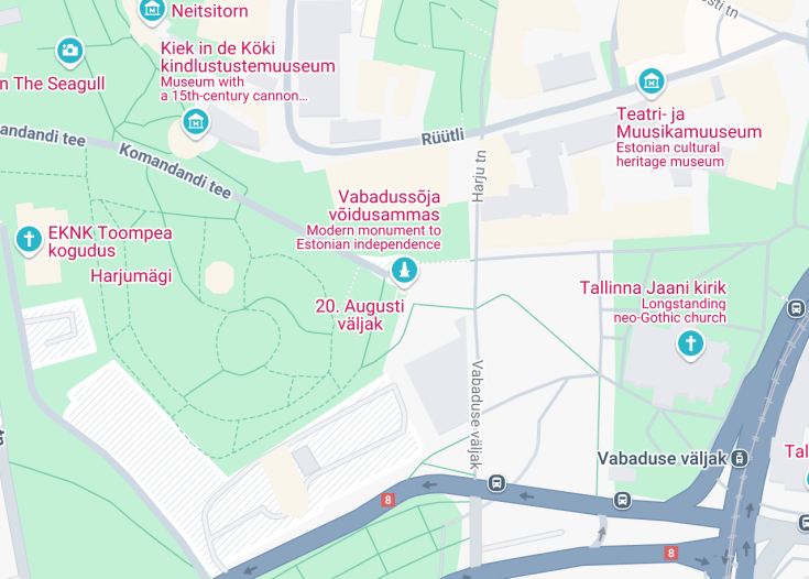 Map of The War of Independence Victory Column, Tallinn