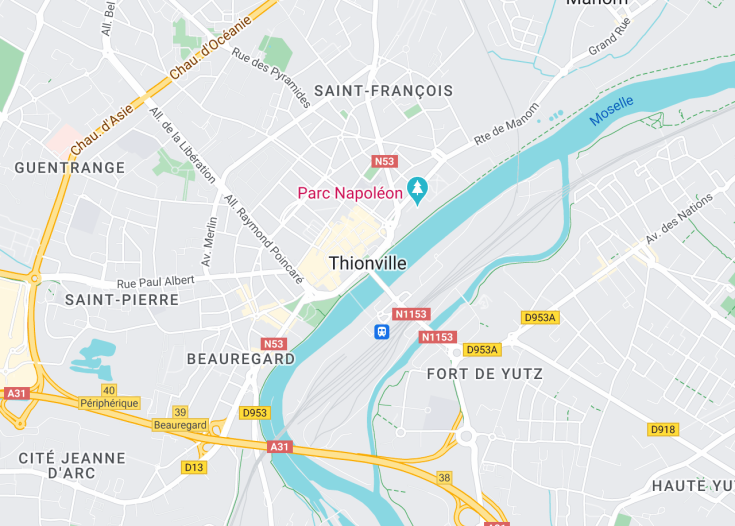 Map of Thionville, France