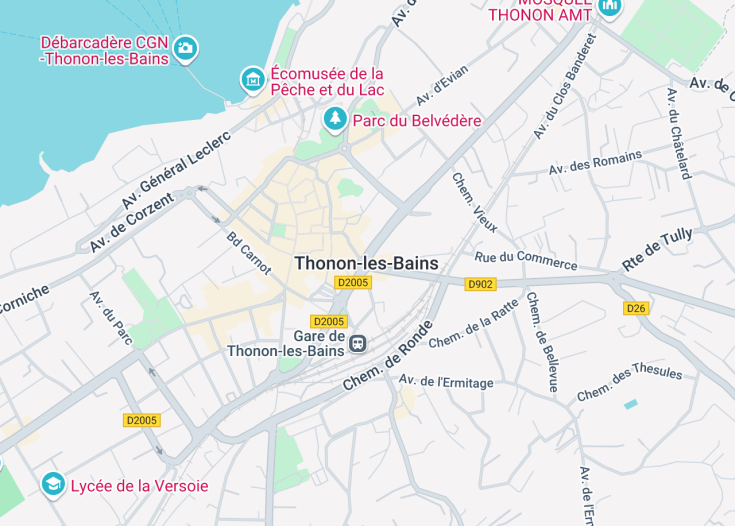 Map of Thonon-les-Bains, France