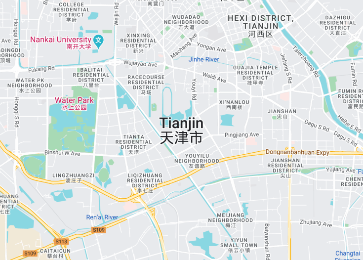 Map of Tianjin, China