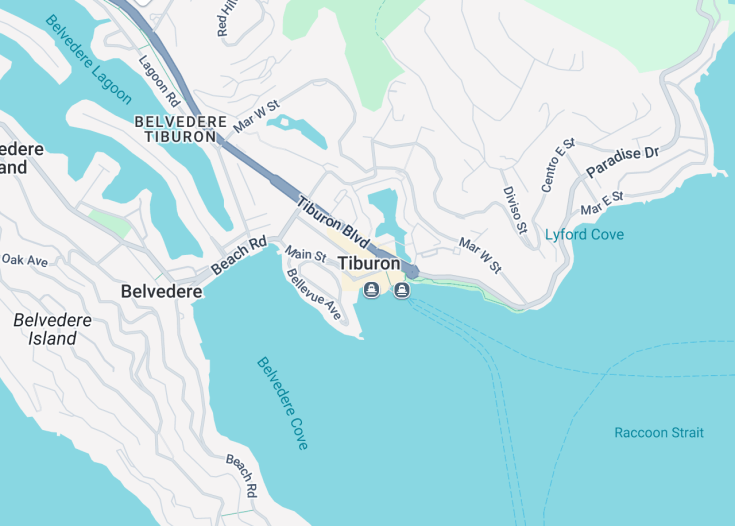 Map of Tiburon, California (USA)