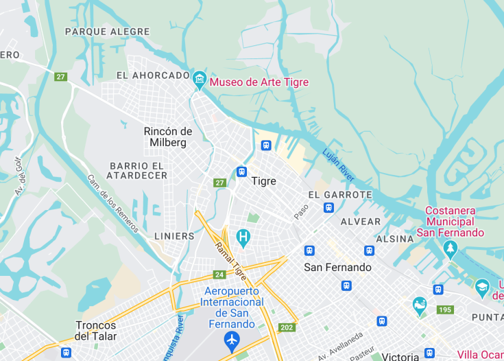 Map of Tigre, Argentina