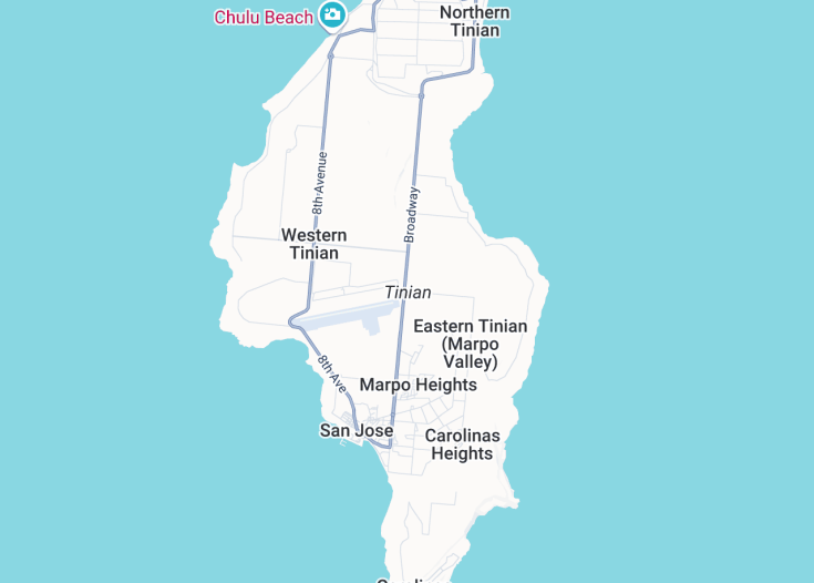 Map of Tinian, Northern Mariana Islands (USA)