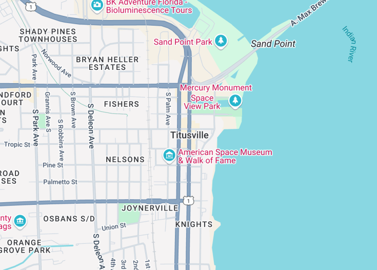 Map of Titusville, Florida (USA)