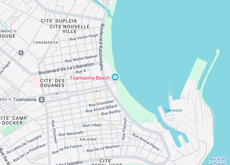 Map of Toamasina Beach, 