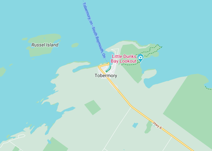 Map of Tobermory, Canada