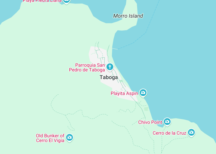 Map of Toboga, Panama