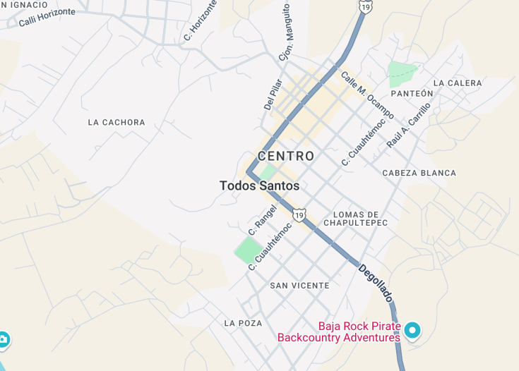 Map of Todos Santos, Mexico