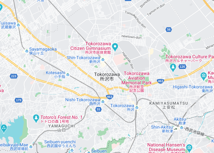 Map of Tokorozawa, China