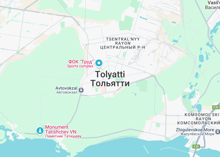 Map of Tolyatti, Russia