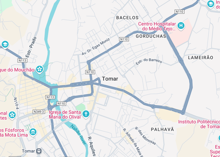 Map of Tomar, Portugal