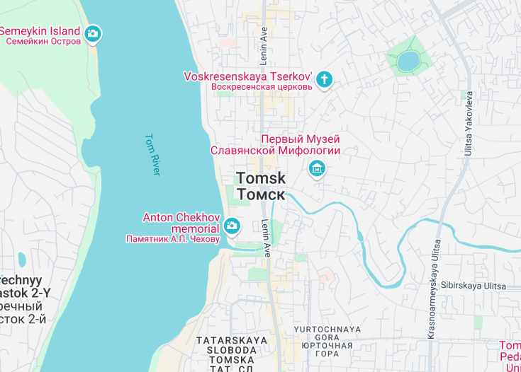 Map of Tomsk, Russia