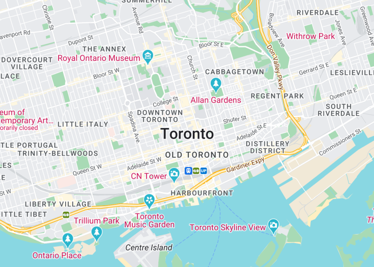 Map of Toronto, Canada