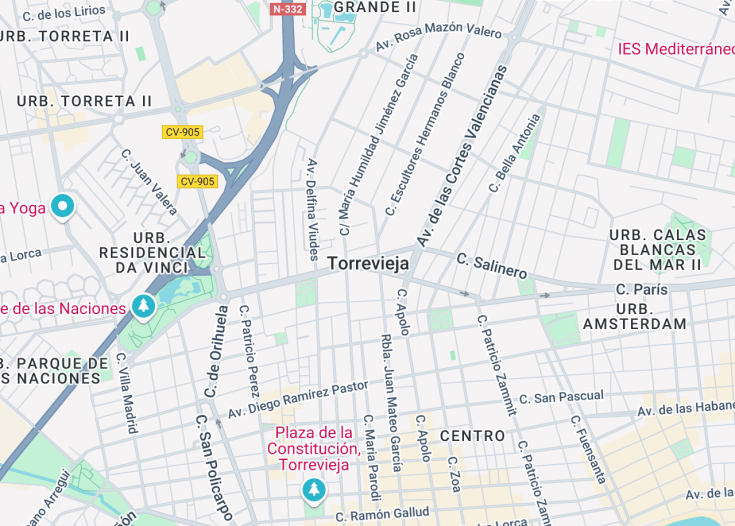 Map of Torrevieja, Spain