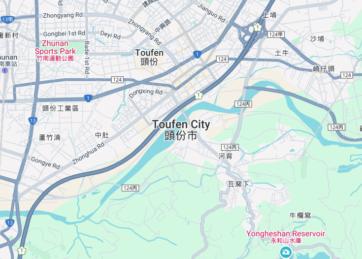 Map of Toufen, Taiwan