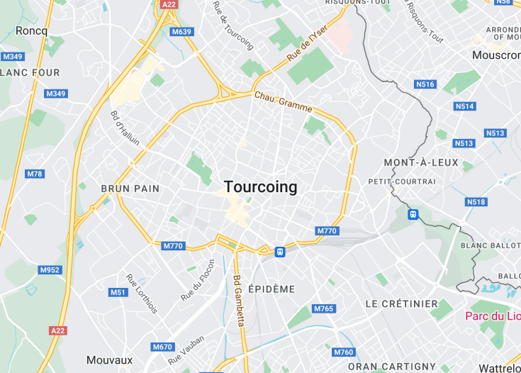 Map of Tourcoing, France