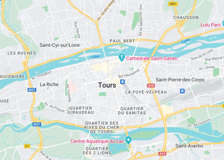 Map of Tours, France