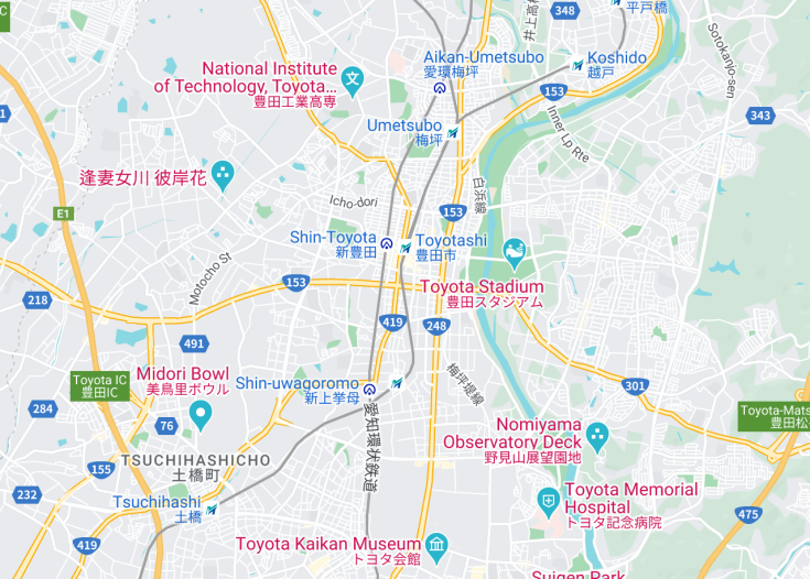 Map of Toyota, Japan