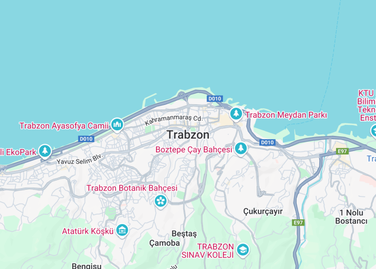 Map of Trabzon, Turkey