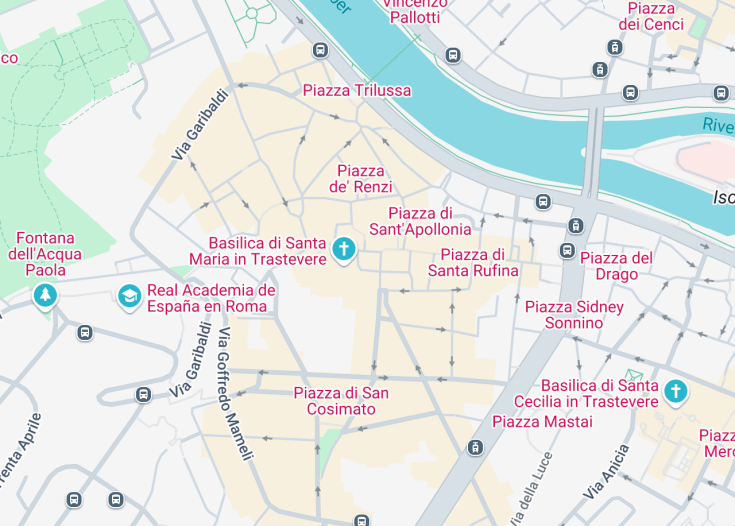 Map of Trastevere, Rome