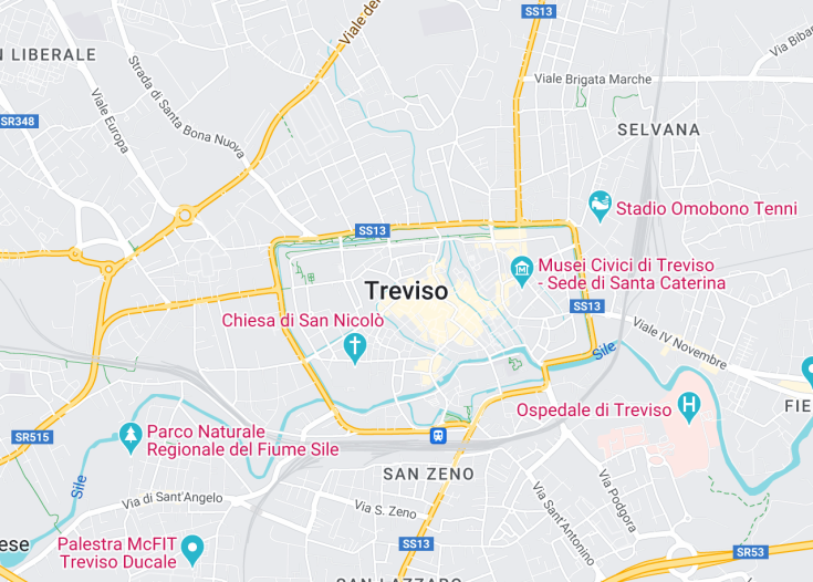 Map of Treviso, Italy