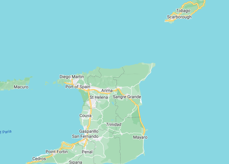 Map of Trinidad And Tobago, 