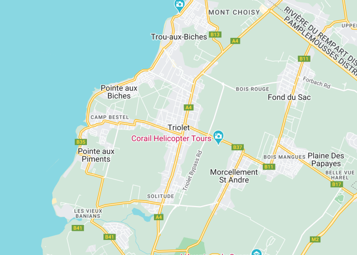 Map of Triolet, Mauritius