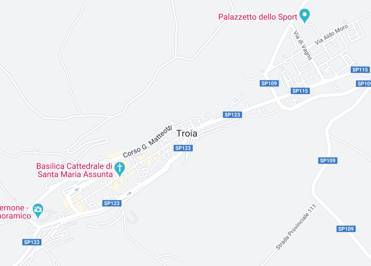 Map of Troia, Italy