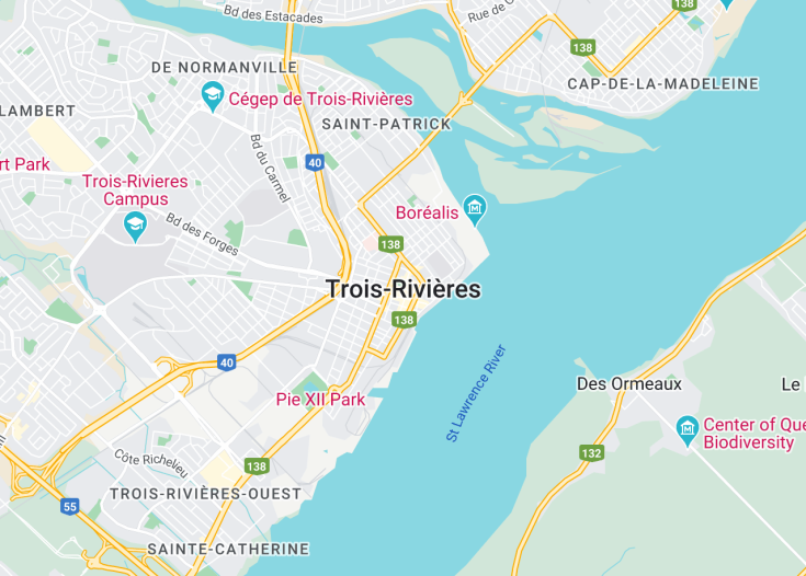 Map of Trois-Rivières, Canada