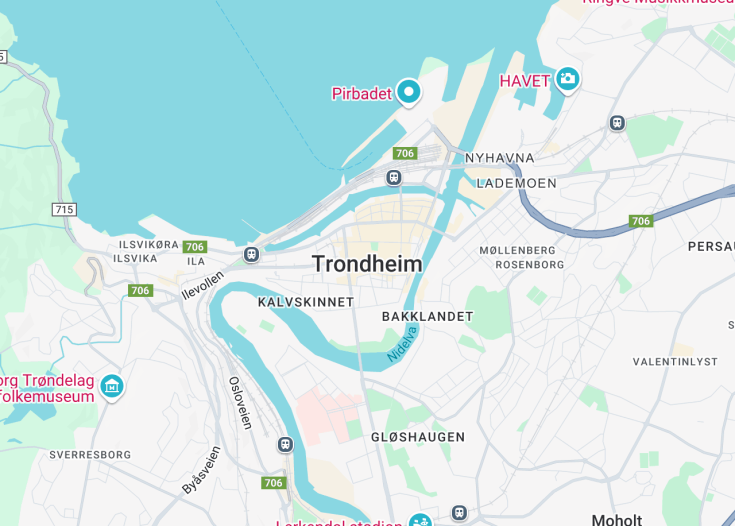 Map of Trondheim, Norway