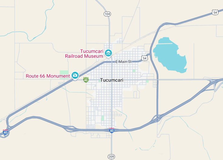 Map of Tucumcari, New Mexico (USA)