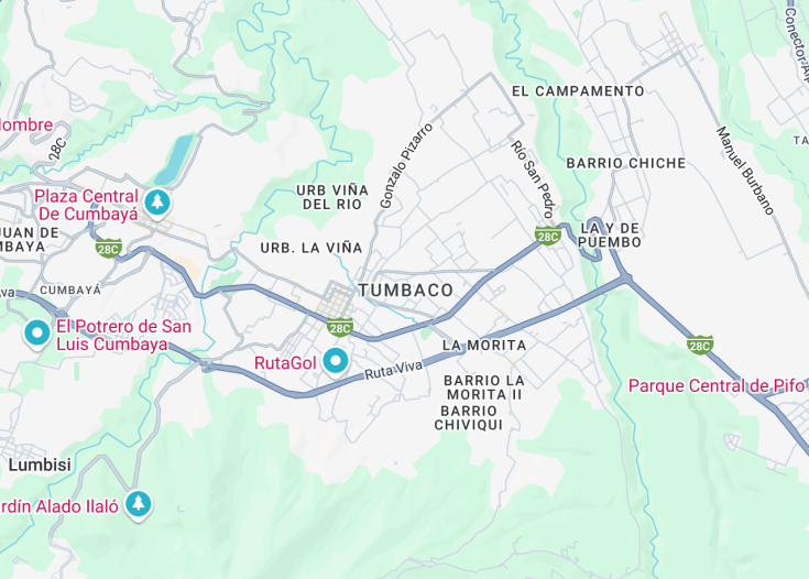 Map of Tumbaco, Ecuador