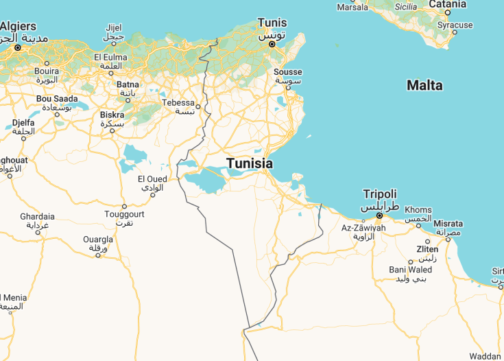 Map of Tunisia, 