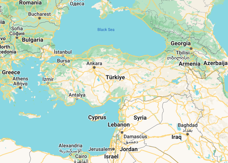 Map of Turkey, 